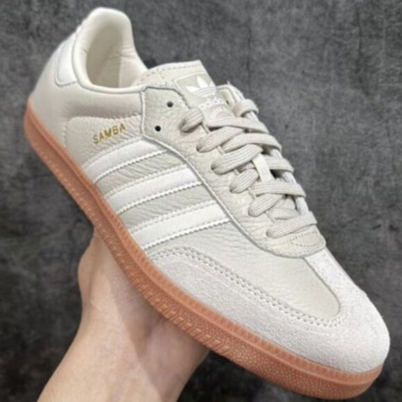 Adidas Samba OG Aluminum Gum Chalk White Beige - Picture 1 of 9